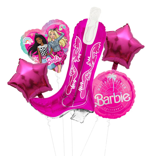 5pcs Barbie Princess Theme Foil Balloons Set Baby Shower Kids Girl