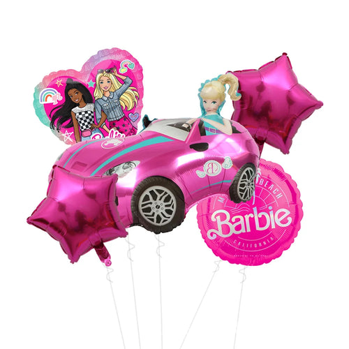 5pcs Barbie Princess Theme Foil Balloons Set Baby Shower Kids Girl
